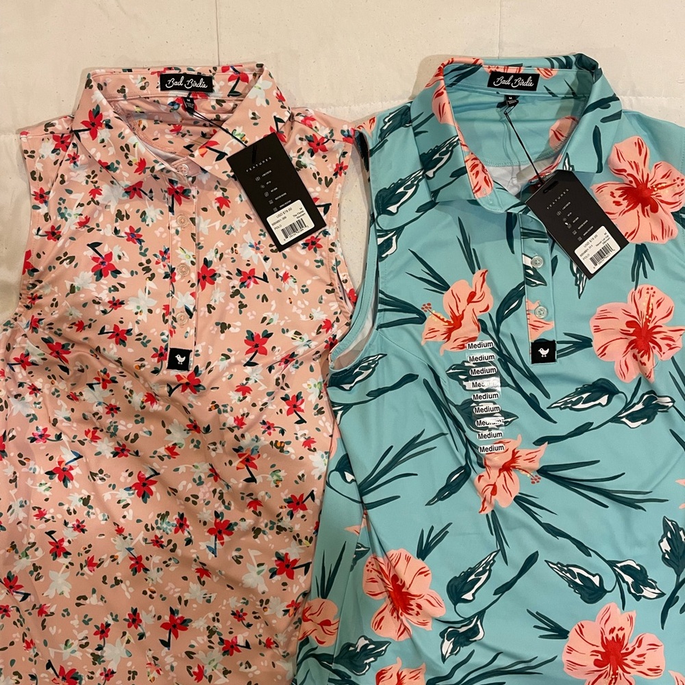 NWT 2 Bad Birdie Golf shirts M